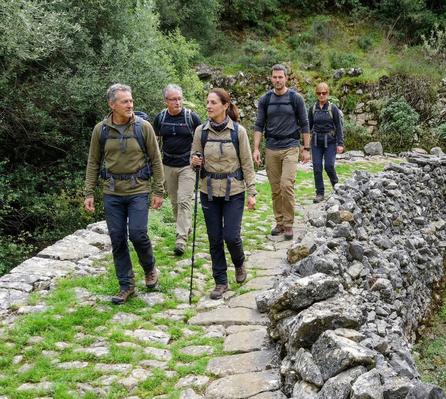 Hiking trail through Viros Gorge near Kardamili